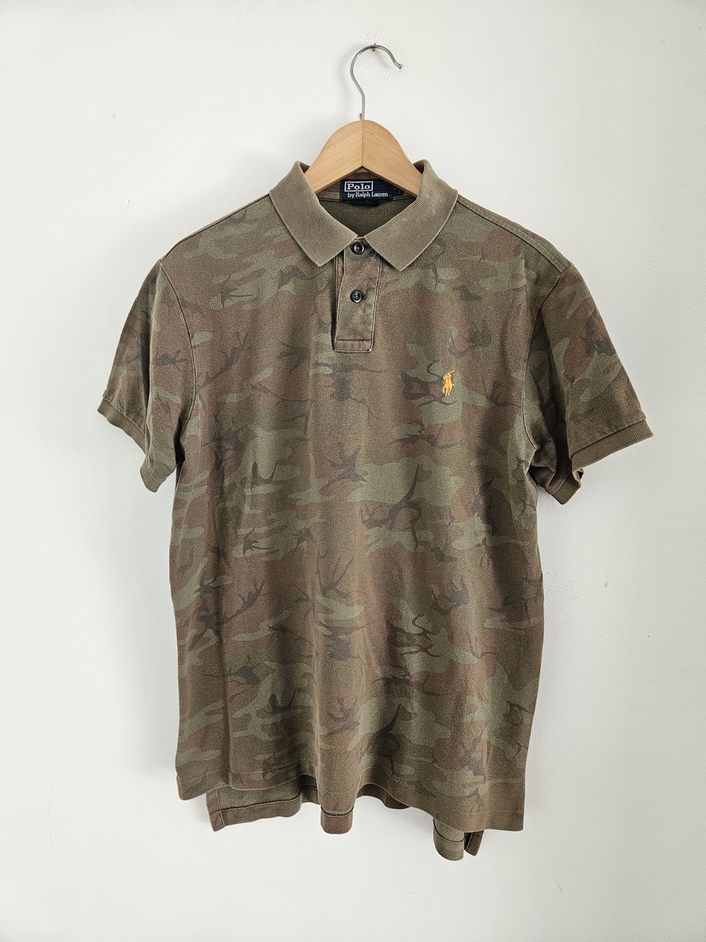 Vintage Polo Ralph Lauren Camo Polo Shirt Mens Large Short Sleeve